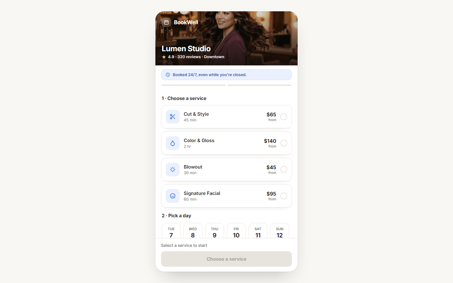 BookWell, real preview screenshot