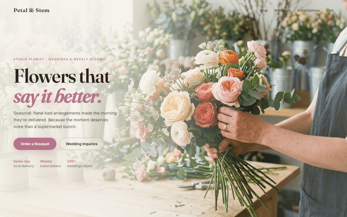 Petal & Stem, real preview screenshot