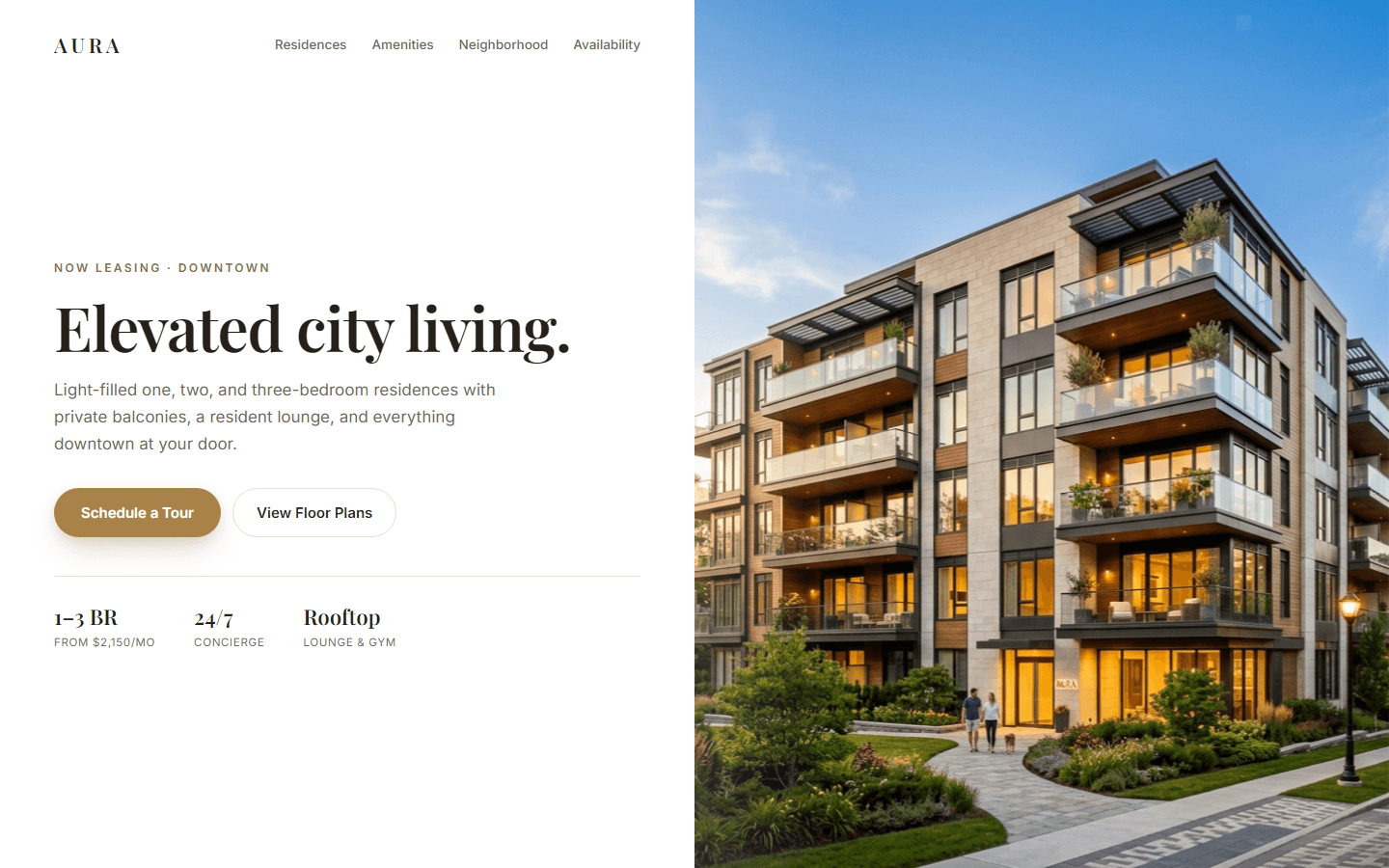 Apartment Lead Capture Page, real preview screenshot