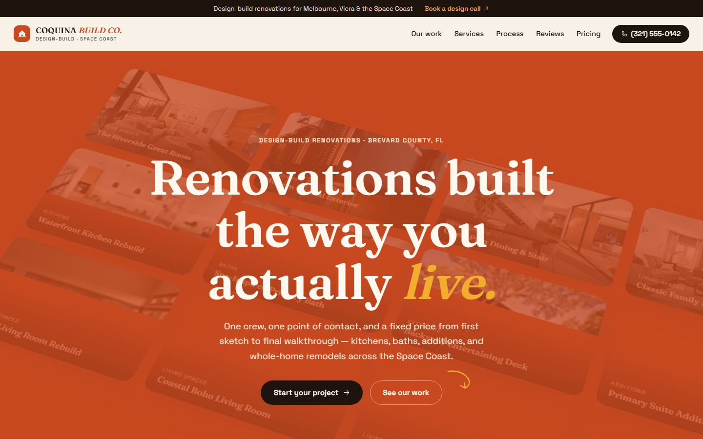 Coquina Build Co., real preview screenshot