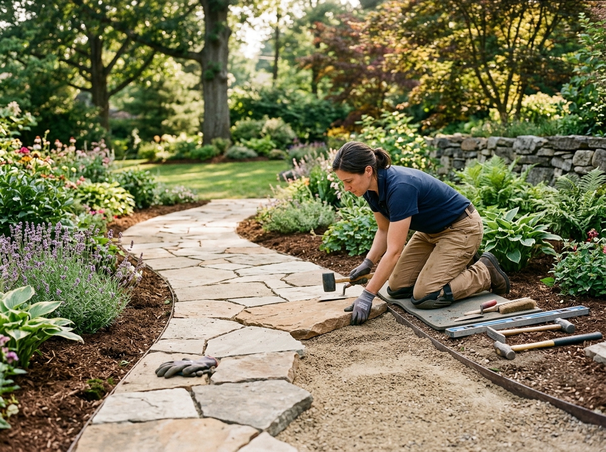 Hardscaping patio installation