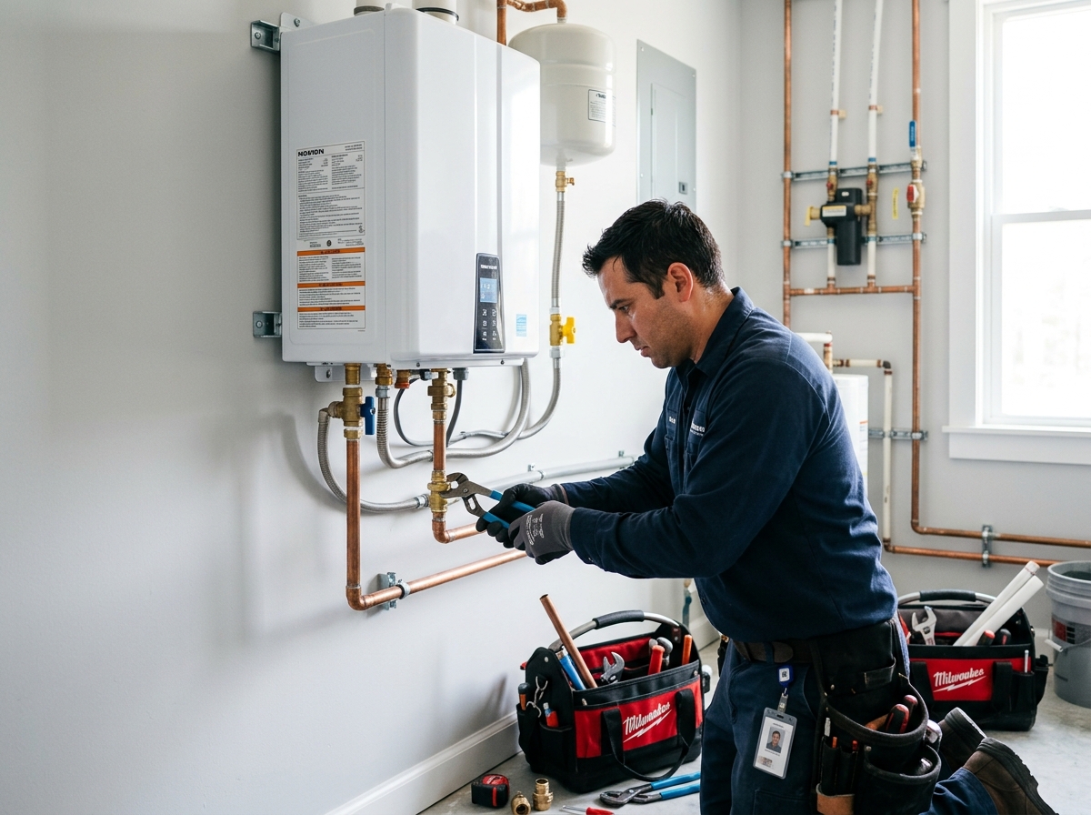Tankless water heater install